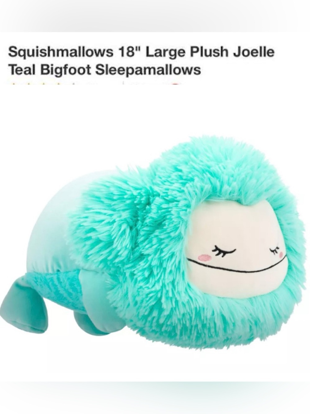 Squishmallows Joelle Aqua Teal Plush Bigfoot 18" NWT